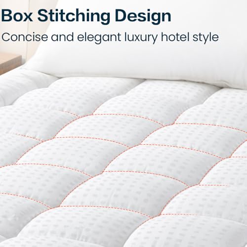 Image of EASELAND Mattress Pad Full Size Pillow Top Mattress Cover Quilted Fitted Mattress Protector Cotton 8-21 inch Deep Pocket Mattress Topper (54x75 Inches)