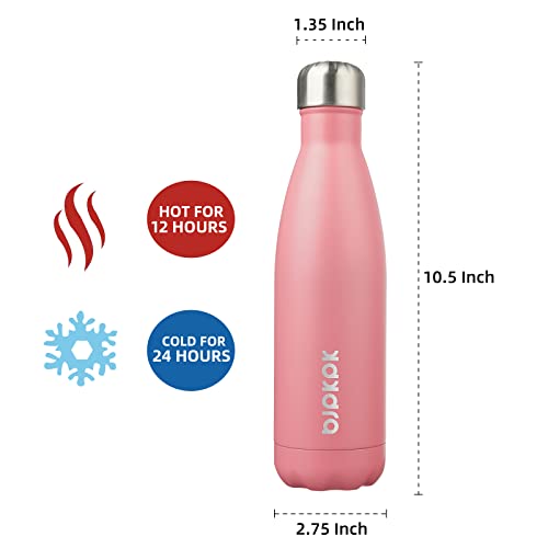 Image of BJPKPK 17 oz Insulated Water Bottle, Stainless Steel Flask, Leak Proof