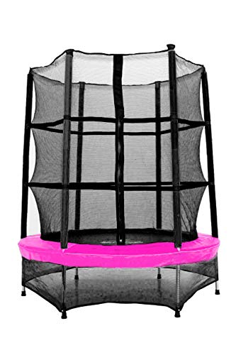 Cama Elástica Pula Pula 1,40m P. Rosa Henri Trampolim Linha Plus c/Zíper Preta