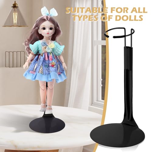 Image of Yaocom 12 Pcs Action Figure Stand Action Figure Display Holder with Expandable Waist Wire for 8 inch to 12 inch Model Bear Display Rack(Black)