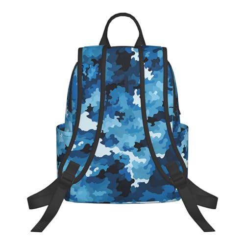 Casual Backpack for Women Men Blue Camouflage Lightweight Daypack Large Capacity Nurse Bag3