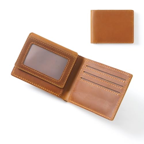 HIFA Leather Wallet for men, Mens wallet – Soft Touch Rustic Leather, RFID blocking, Extra Capacity with 2 ID Slot, Compact Convenience and Ideal Gift - Men's Wallet with 8 Card Slots