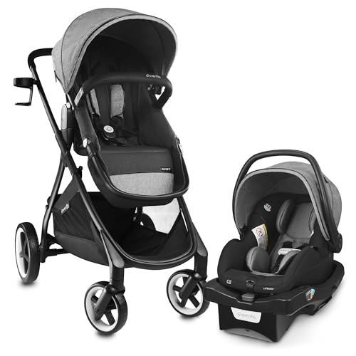 Evenflo GOLD SensorSafe Shyft Smart Modular Travel System with LiteMax Infant Car Seat - Moonstone