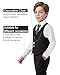 ZOEREA Boys Suit Formal Dress Clothes Ring Bearer Outfit Big Boy Wedding Vest+Pants+Dress Shirt+Chain+Adjustable Tie Black 9-10Y