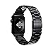 Fwheel Compatible With Apple Watch Band 42mm&44mm,Stainless Steel Replacement Smart Watch Band with Double Button Folding Clasp Compatible With Apple Watch Series4,3,2,1,Sport,Edition(Black 42mm)
