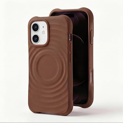 Image of amazon basics Shockproof Case for iPhone 11 | Ripple Pattern | Camera Protection | Protective Cover with Enhanced Grip & Wireless Charging Support - Brown