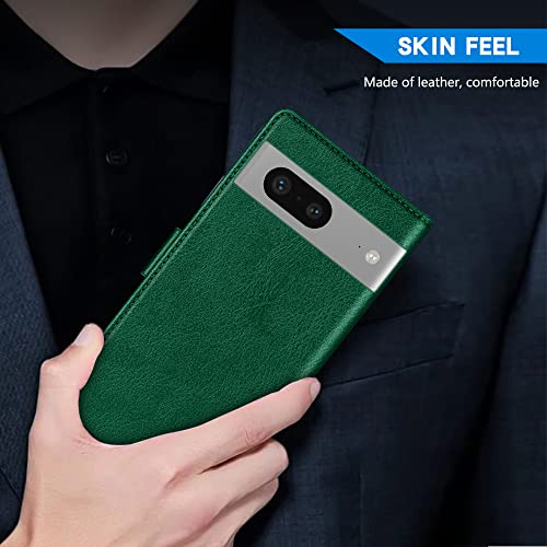 Image of ZZXX for Google Pixel 7 Wallet Case Magnetic Closure 6.3 inch,Green