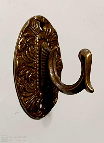 Gancio modello BAROCCO con rosetta mm 68 x 43 ottone bronzato