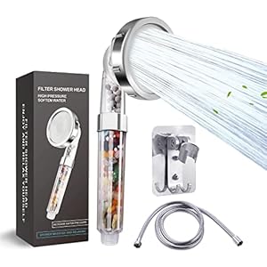 ECOUIS Shower Heads High Pressure, Power Water Soften Shower Head, 3 Sprays Hard Water Filter Handheld Shower Head and…