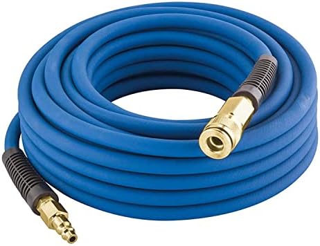 Estwing E1450PVCR 1/4" x 50' PVC / Rubber Hybrid Air Hose with Brass 1/4" NPT Industrial Fitting and Universal Quick Connect Coupler