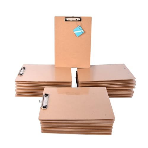 Presse-papiers en bois lot de 36 recyclables avec pince en caoutchouc plat