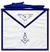 Cotton S&C Member Apron by Masonic Revival (Blue Trim)