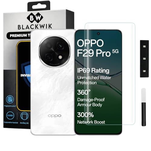 Image of Blackwik Premium Curved UV Tempered Glass For Oppo F29 Pro 5G Cellphone (Transparent, Pack Of 1) Advanced Border Less Full Screen Coverage UV Screen Protector Guard With Installation Kit