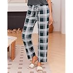 Ekouaer Pajama Sets for Women Round Neck Pjs Short Sleeve Sleepwear with Long Pants Loose Lounge Sets - Image 5