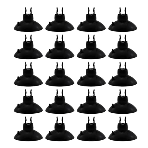 CTWHA 20PCS Aquarium Split Fork Oxygen Tube Flexible Suction Cup Air Line Suction Cup 5x30mm Heater Power Cord Fixed Suction Cup for Oxygen Tube Water Tube Air Strip Nozzle PVC Rigid Tube Black