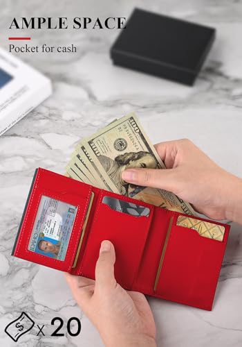 Image of wallet for men trifold,Pop Up Wallet By Metal&Leather,RFID Blocking | Minimalist Smart Wallet Holds 12 Cards,20 Bills,ID Window,Ridge wallets for men,Trifold Wallets for fathers day gift ideas