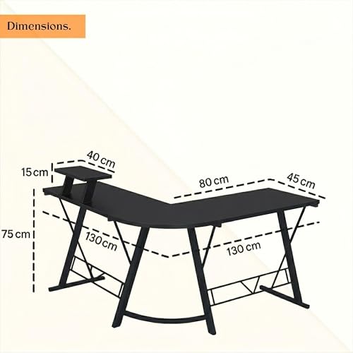 Image of Klaxon Computer Table for Home PC Multipurpose Office Desk for Home & Work | Gaming Table, Computer Table, Desktop Table for Home Office (Gaming Ironstone Black WOI)