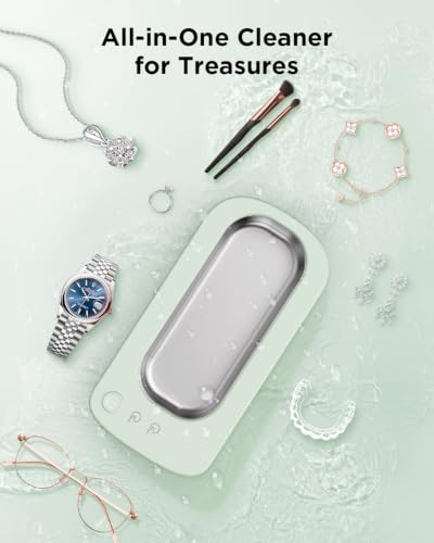 Image of Ultrasonic Jewelry Cleaner Machine: 48kHz 5Min Shine,7Min DeepClean