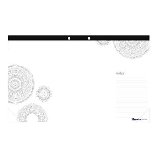 Blueline DoodlePlan Coloring Desk Pad, Mandala Design, 17.75 x 10.875 inches (A2917004P)