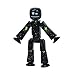 Zing StikBot Single Pack - Includes 1 StikBot - Collectible Action Figures and Accessories, Stop Motion Animation, Ages 4 and Up (Solid Black Sparkle)