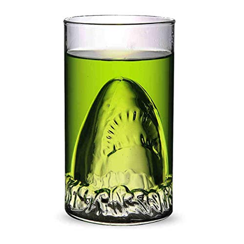 FRCOLOR Caneca de cerveja de vidro transparente com copos de cerveja de tubarão e trigo copo transpa