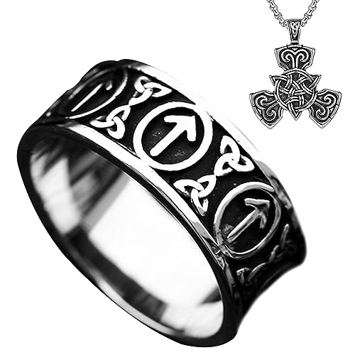 Bijoux vikings uniques pour hommes à porter au quotidien avec bague et collier Triple Horn