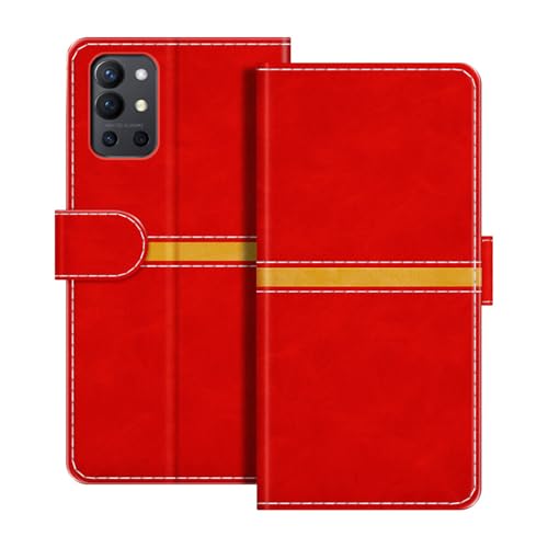 ESACMOT ���U�[�E�H���b�g�P�[�X Oneplus 9R �Ƃ̌݊������� ���X�g���C�v�f�U�C�� �J�[�h���[�t�� �}�O�l�b�g���蒠�^�J�o�[ (���b�h)