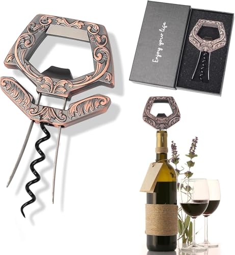 Tire-Bouchon Bilame Ah-So 3 en 1 pour Vins Vieux et Millésimés | Ouvre-Bouteille à Deux Broches en Acier Inoxydable, Extracteur de Bouchons en Liège...