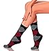 Sumona 6 Pairs Women Colorful Fancy Design Soft & Stretchy Novelty Crew Socks (Argyle New)