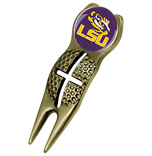 LinksWalker LSU Tigers - Crosshairs Divot Repair Golf Tool - Gold