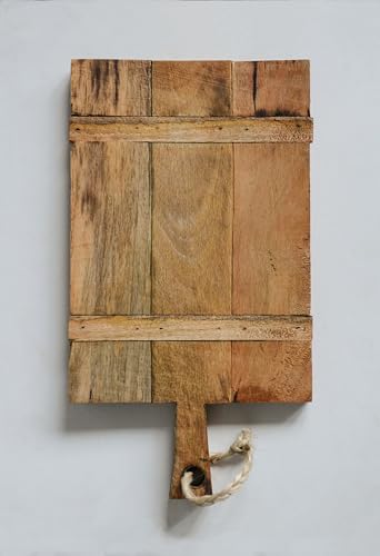 Tabla de cortar rectangular de madera de mango con asa de cuerda miniatura 4