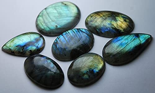 Labradorite cabochon flash rainbow lot de 7 pièces de 40-57mm pour la création de bijoux uniques