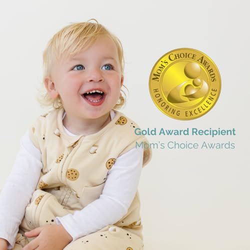 Image of Tealbee Dreamsuit Toddler Sleep Sack with Feet - Walker Sleep Bag with Legs, Rayon made from Bamboo, Winter 1.5 TOG, 2-Way Zipper, 3T-4T - Cookies