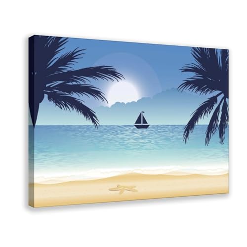 Póster de lienzo Puesta de sol 3, Dormitorio, Decoración, Paisaje, Oficina, Decoración de habitaciones, Marco de Regalo: 30 x 45 cm