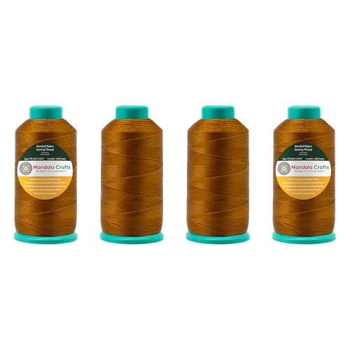 Mandala Crafts Size 69 210D T70 Brown Combo Bonded Nylon Thread, 6000 YDs