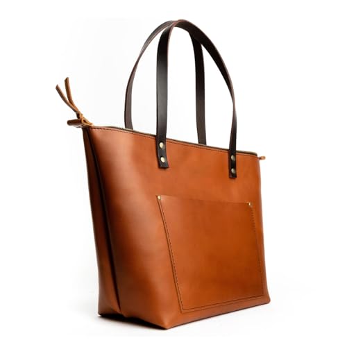 Image of Portland Leather Goods Zipper Tote Bag - Handmade, Durable & Unlined - Interior & Exterior Pockets
