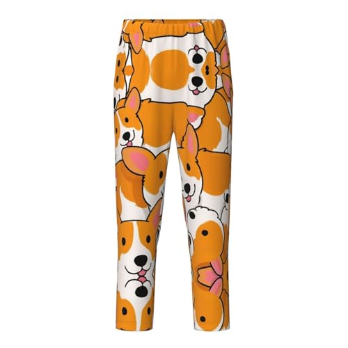 Pajama Pants Pajama Bottoms with Elastic Waistband Sleepwear Lounge PantsCute Animal Dogs