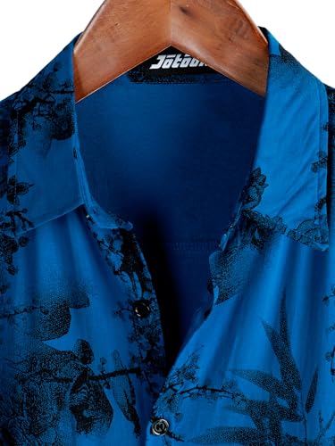 Image of JOTOOK Mens Hawaiian Shirt Short Sleeve Button Down Tropical Shirts Casual Floral Summer Beach Shirt