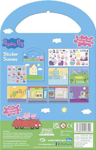 Paper Projects 01.70.29.010 Peppa Pig Activity Set-Includes Six Scenes and Over 50 Stickers, Blue, 23.5cm x 15.5cm