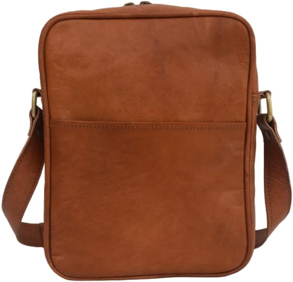 Handmade Vintage Full Grain Leather Crossbody Bag Men Women Unisex Teens Purse Wallet Satchel Handbag Messenger Sling Bags, 9 Inch Mini