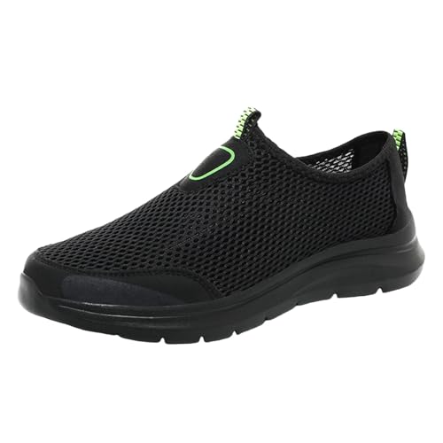 Zapatos de trekking para hombre, impermeables, zapatillas de montaña, zapatos de exterior, pies anchos, antideslizantes, para senderismo, senderismo, senderismo, etc, 011 negro, 45 EU