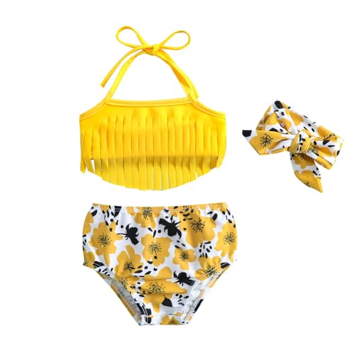 Image of Baby Bucket Girls Stylish Two-Piece Swimsuit| Baby Girl Bikini Swimsuit with Headband