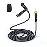 SPTSSWET Lavalier Microphone Compatible with Sennheiser Wireless Bodypack Transmitter Omnidirectional Condenser Wired Mic 3.5mm TRS Lapel for Lectures Live Streaming YouTube 5ft Black