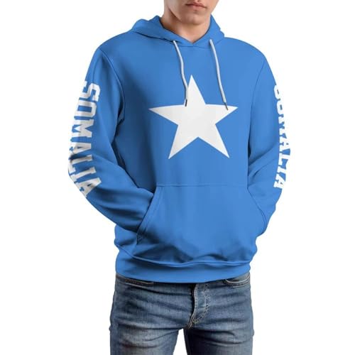 Sweat à capuche drapeau somalien pull ample bleu clair pour éviter le froid - 2