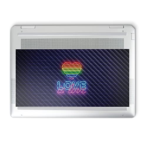Image of MightySkins Carbon Fiber Skin Compatible with HP Spectre x360 14 inch (2022) Full Wrap Kit - Love is Love | Protective, Durable Textured Carbon Fiber Finish | Easy to Apply | Made in The USA
