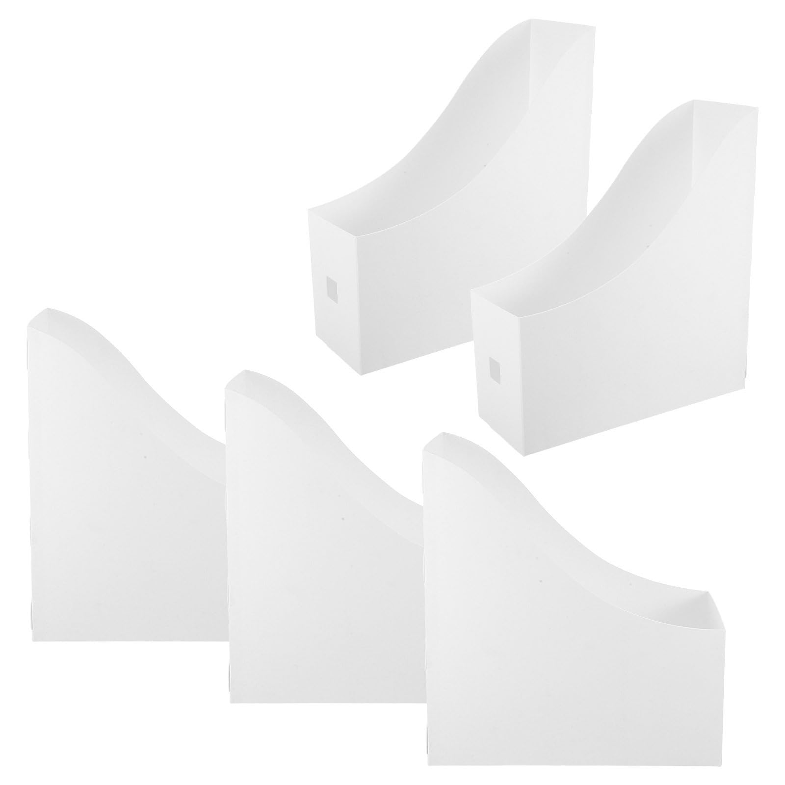 Vaguelly Organizador de Documentos de Plástico Vertical, 5 Piezas Blanco