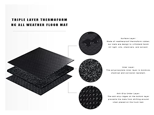 Tapis de sol voiture en caoutchouc nid d'abeille Armordillo Noir pour Silverado Sierra 2001-2006 - 5