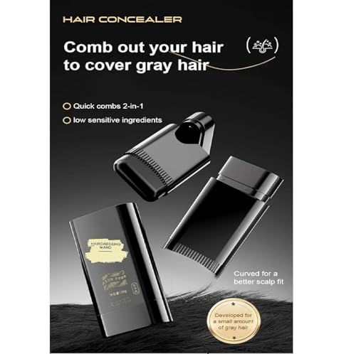 Image of Yancorp 1Pc Hair Color Stick for White Hair Coverage | Natural Black Hairdressing Wand | Waterproof and Sweat-Proof Hair Dye Comb for Gray Hair Coverage (20 Gram)