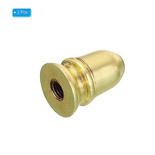 Image of PATIKIL 1 inch Tall Iron Lamp Finials Cap Knob, 2Pcs Lamp Screw Round Head Holder Tapped 1 /4-27 for Table and Floor Lamp Shade Decorations, Gold