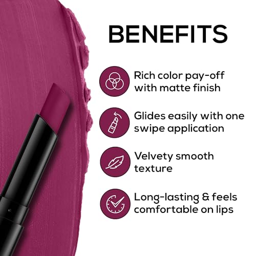 Image of RENEE Very Matte Lipstick - Wine Whisper, Intense Color Pay Off, Full Coverage, Long Lasting & Weightless, Easy Glide Formula With Velvety Finish, Suitable for All Occasion, Ideal For Gifting